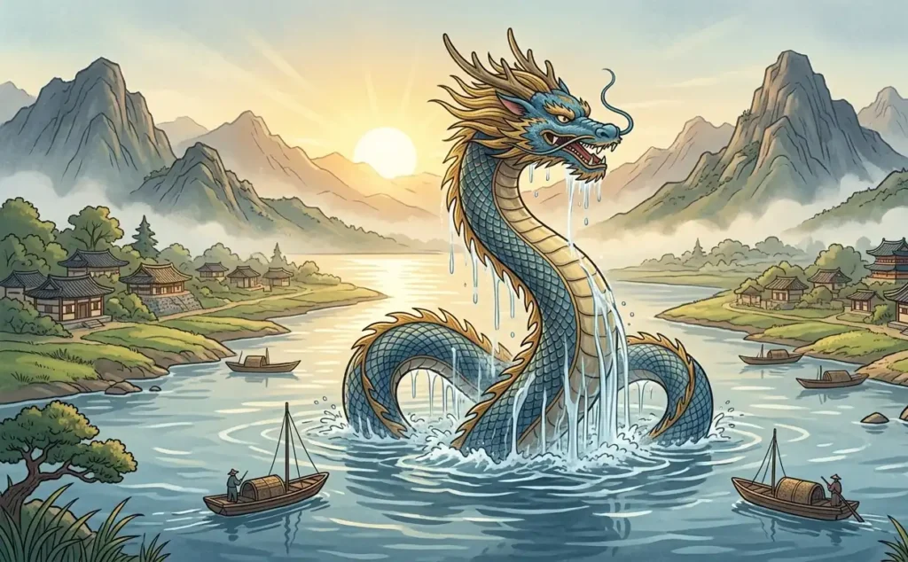 Dragon rising from the Han River.