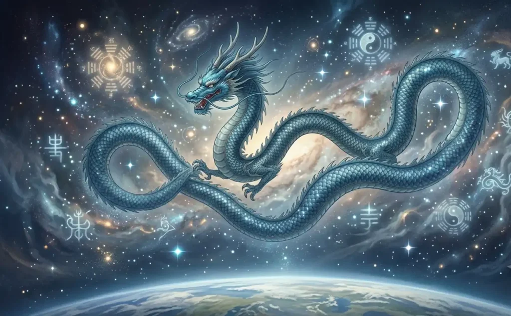 Cosmic dragon moving naturally through the heavens.