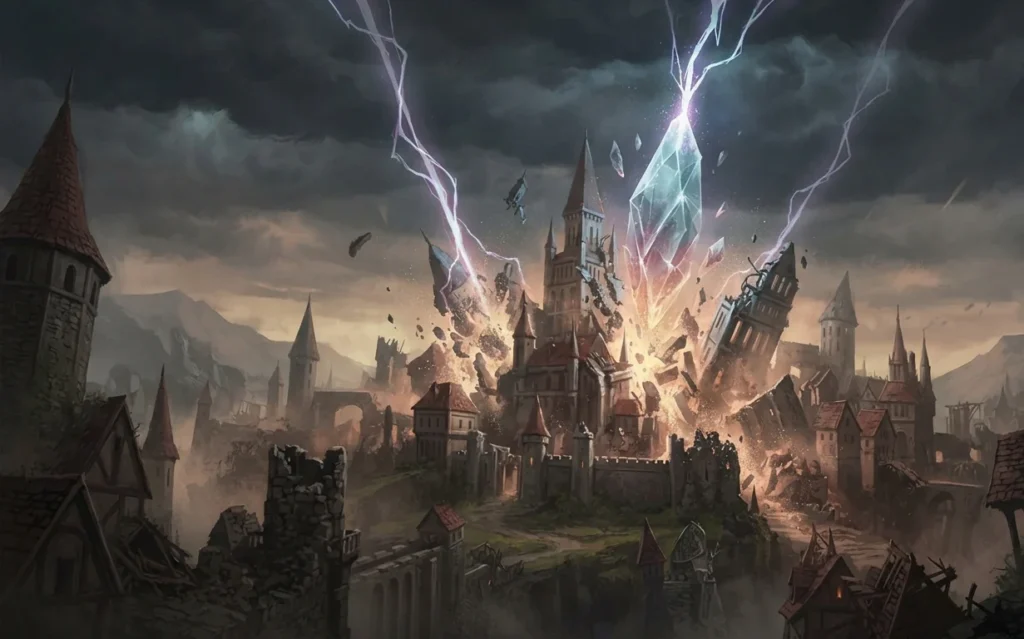 Fantasy world built around a single obvious cause.