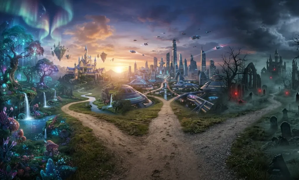 Three storytelling genres branching from the same crossroads.