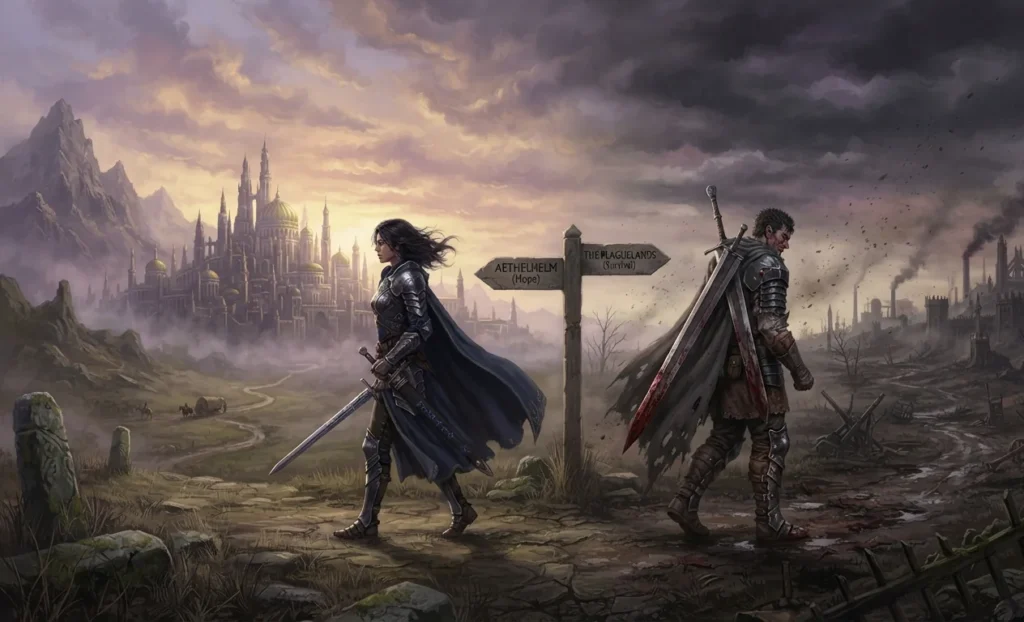 Representatives of dark fantasy and grimdark together.