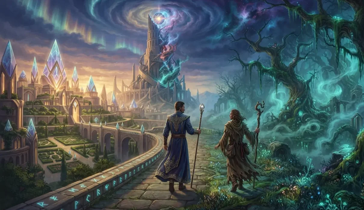 Hard Magic vs Soft Magic - Hard and soft magic existing within the same fantasy world.
