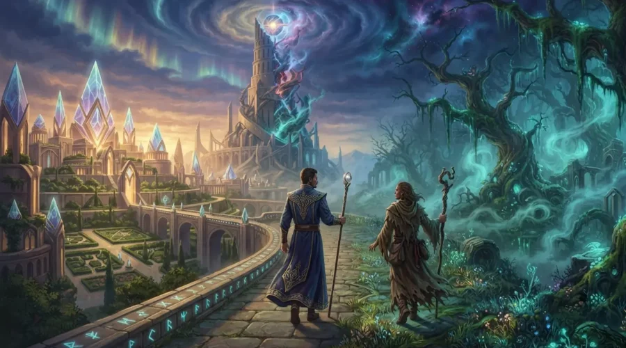 Hard Magic vs Soft Magic - Hard and soft magic existing within the same fantasy world.