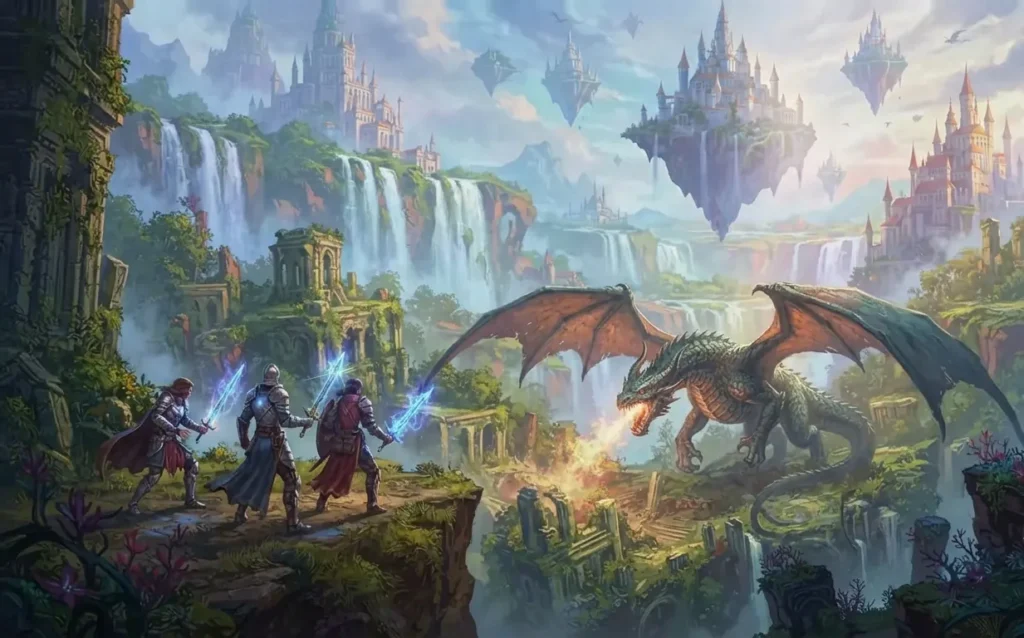 Heroes journeying across a richly imagined fantasy realm.