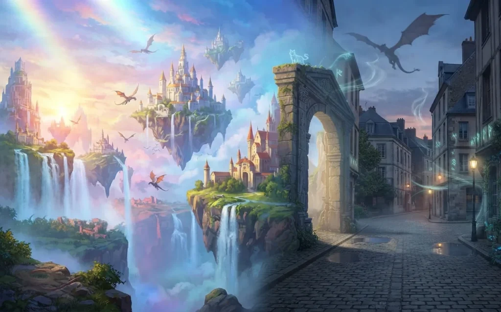 Two fantasy traditions meeting within a shared world.