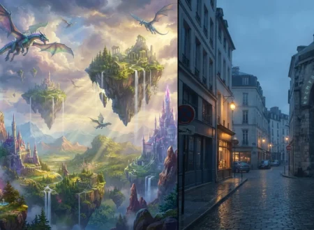 High fantasy vs low fantasy worlds shown side by side.