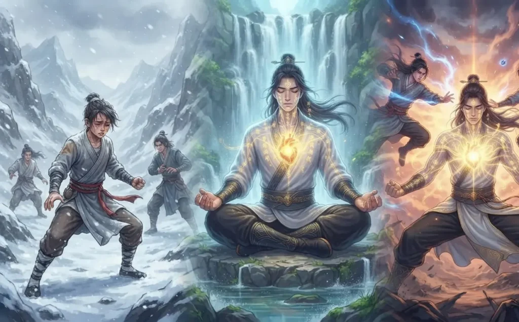 Cultivator forging a Dao Heart through experience and perseverance.