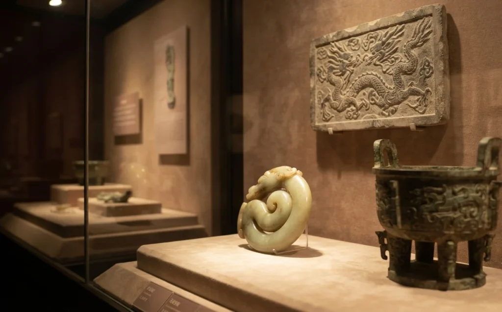 Ancient Chinese dragon artifacts and astronomical relics.