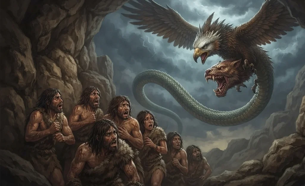 Dragon combining features of ancient predators.