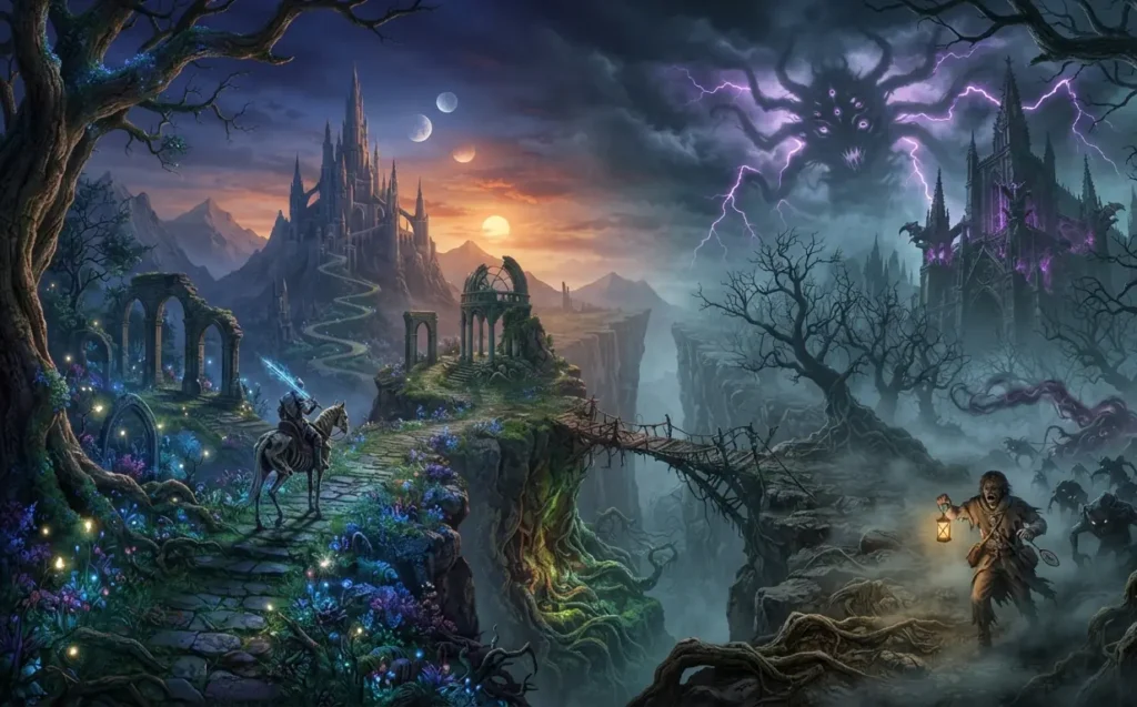 Modern stories combining fantasy and horror elements.