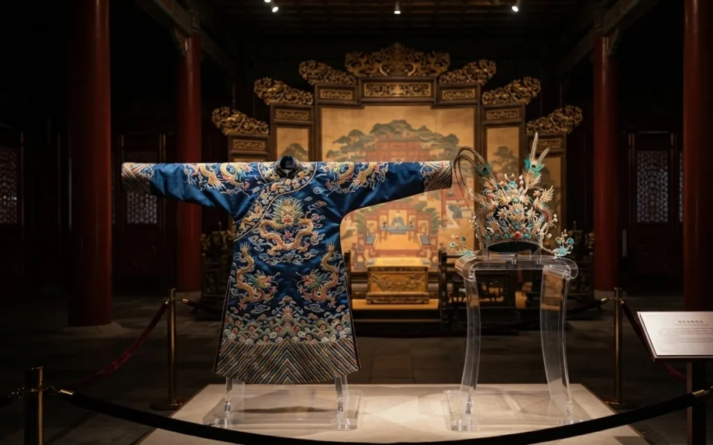 Imperial dragon and phoenix symbols representing emperor and empress.