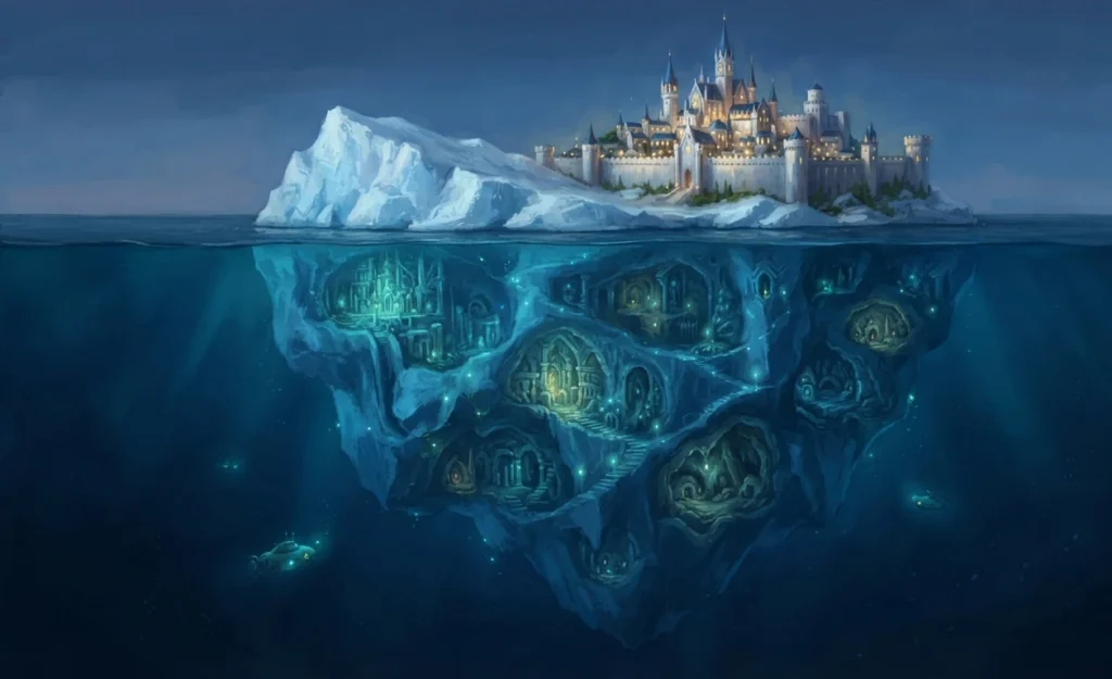 Visible and hidden layers of a fantasy world.