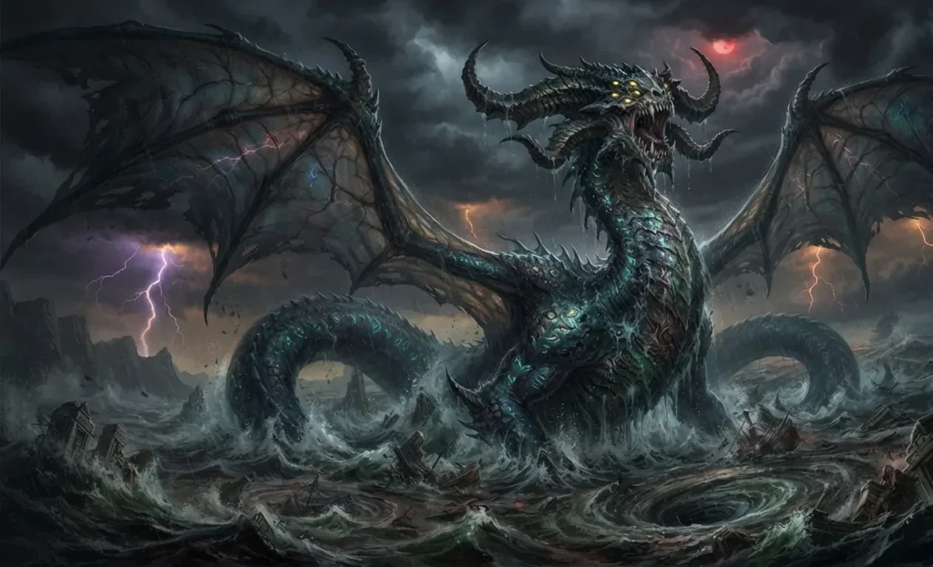 Tiamat emerging from the primordial sea.