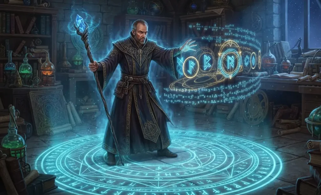 Wizard using a clearly structured magic system.