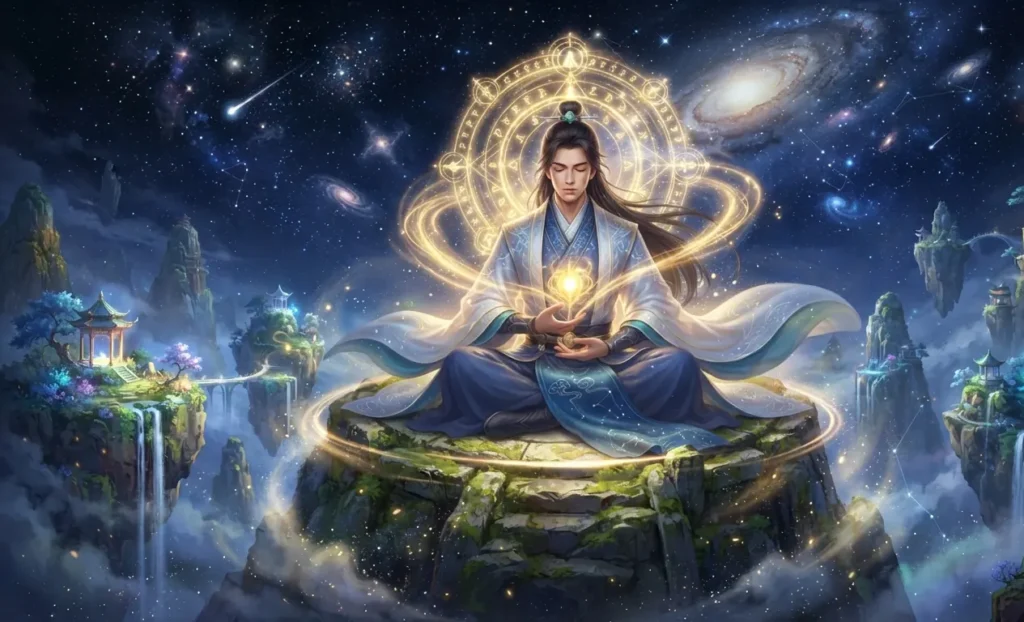 Cultivator ascending after perfecting the Dao Heart.