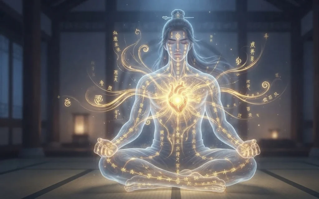 Spiritual Dao Heart shining within a cultivator.