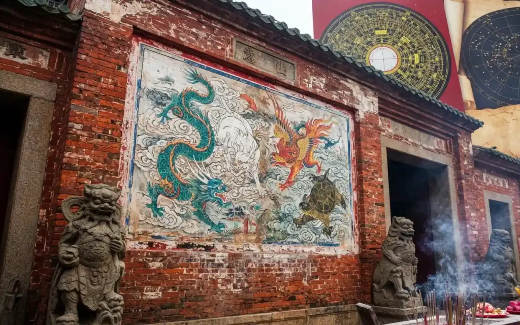 Four Holy Beasts shown in temples and traditional Chinese art.
