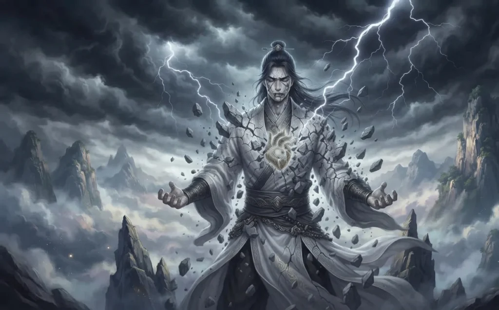 Cultivator with immense power undone by spiritual instability.