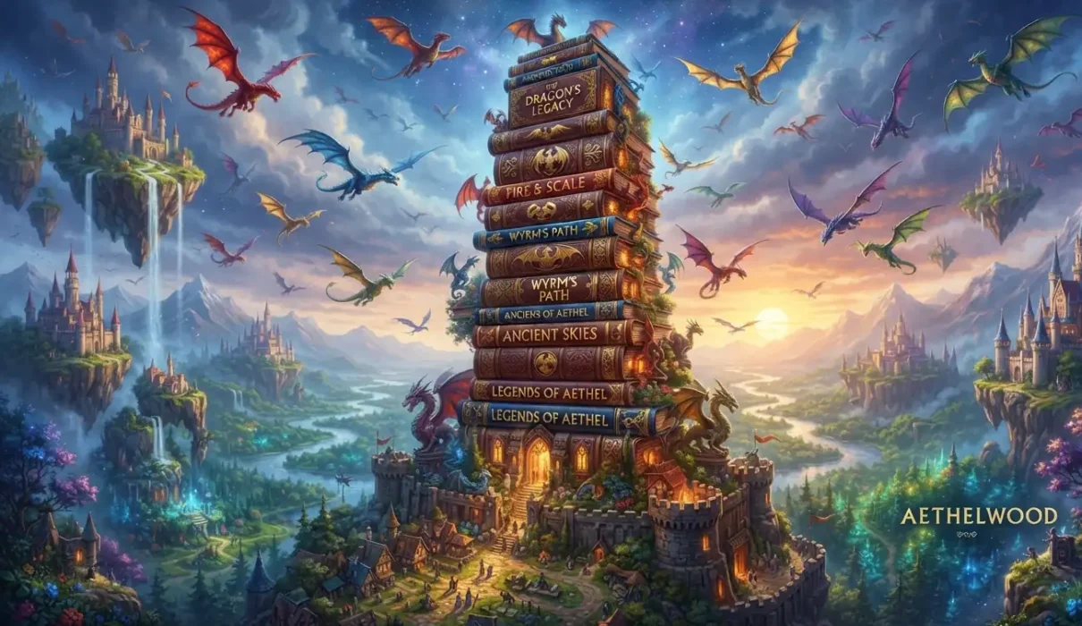 Collection of the best dragon book series stacked together