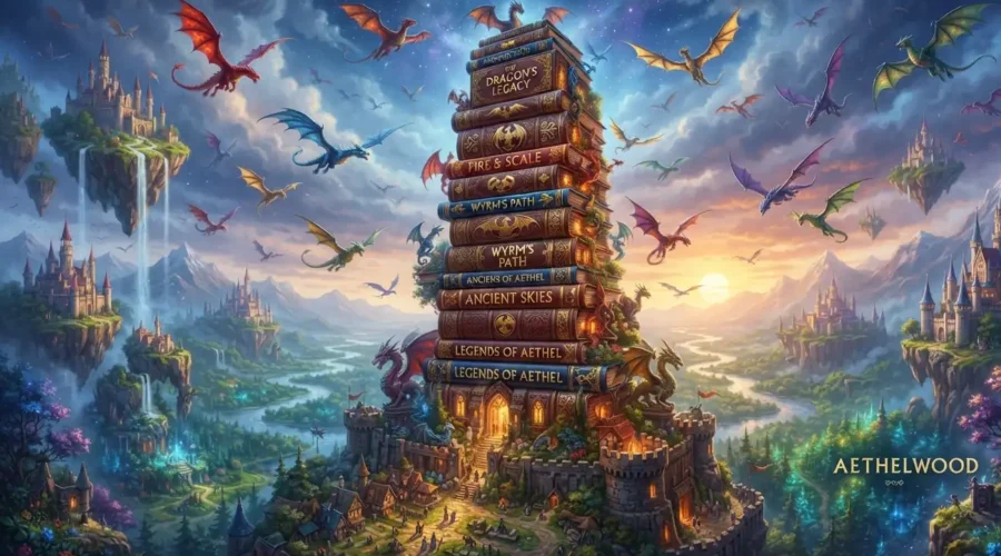 Collection of the best dragon book series stacked together