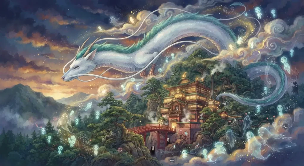 Haku in dragon form from Spirited Away.