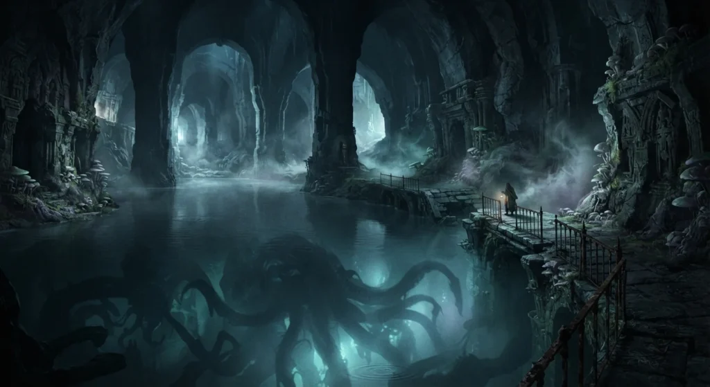 Nameless Things beneath Moria in The Lord of the Rings.