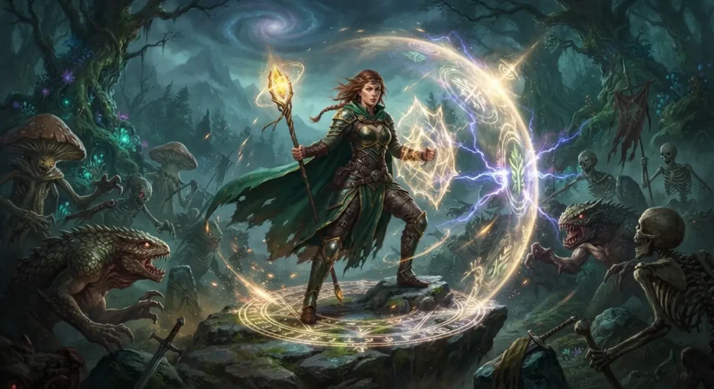 Battle healer progressing through dangerous fantasy battles.
