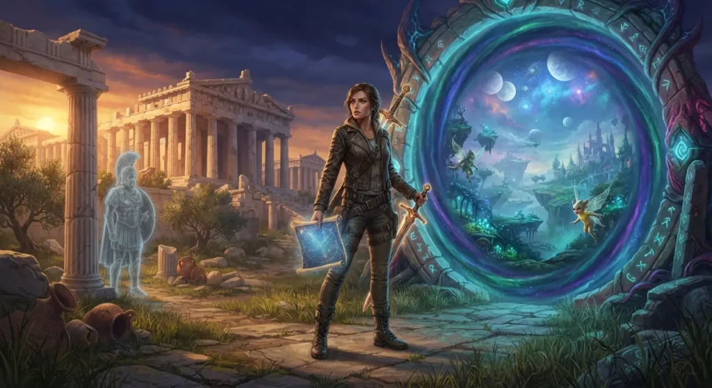Greek mythology inspiring modern fantasy storytelling.