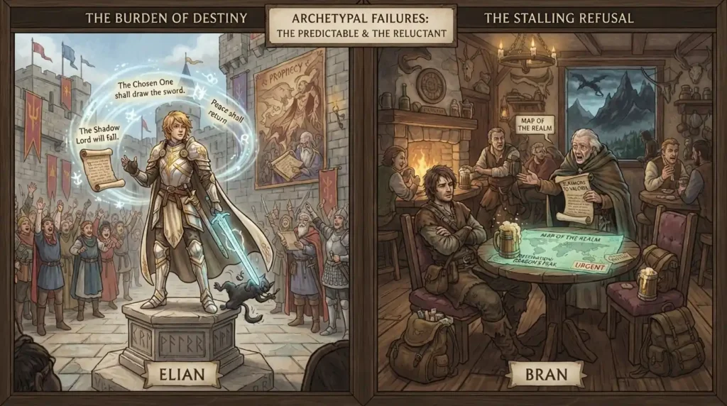 Common failures of the Chosen One and reluctant hero archetypes.