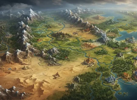 Fantasy map illustrating how fantasy geography shapes civilizations.