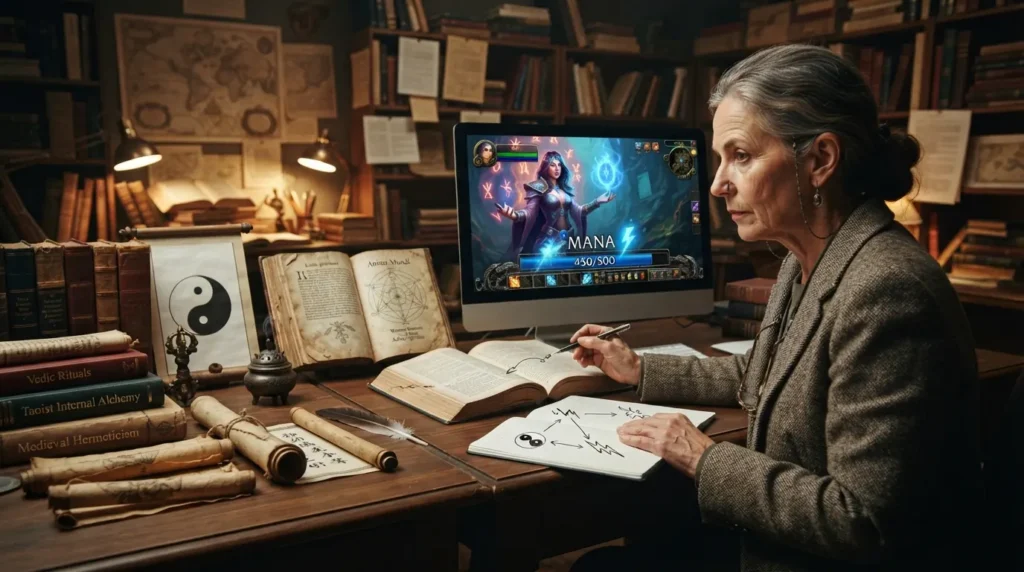 Comparing traditional concepts with modern fantasy magic.