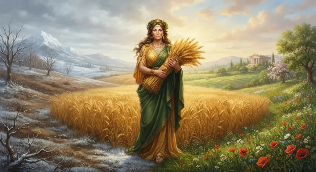 Demeter, goddess of agriculture and harvest.