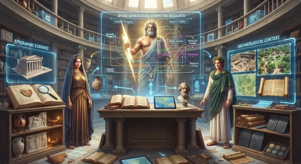 Greek mythology viewed through both myth and historical evidence.