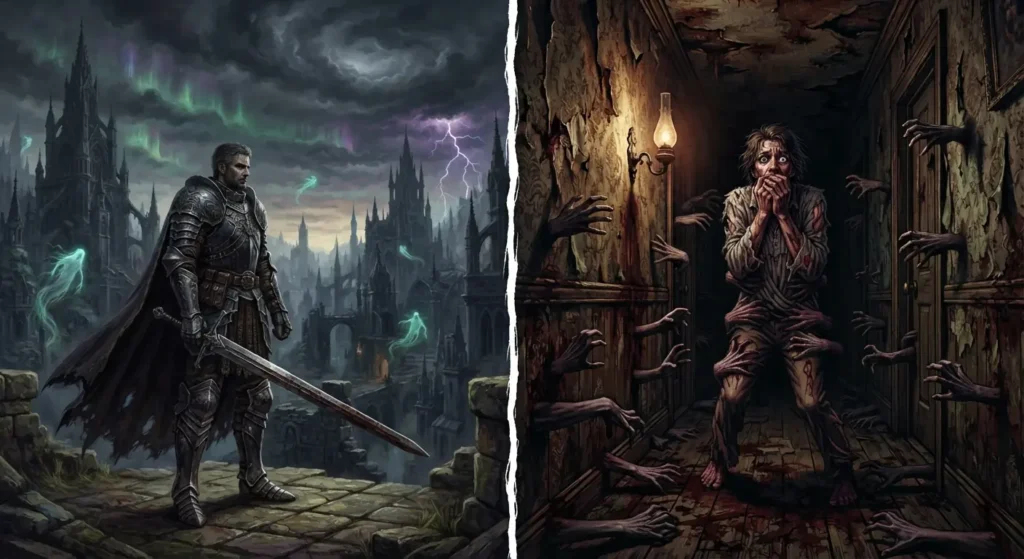 Difference between dark fantasy and horror.