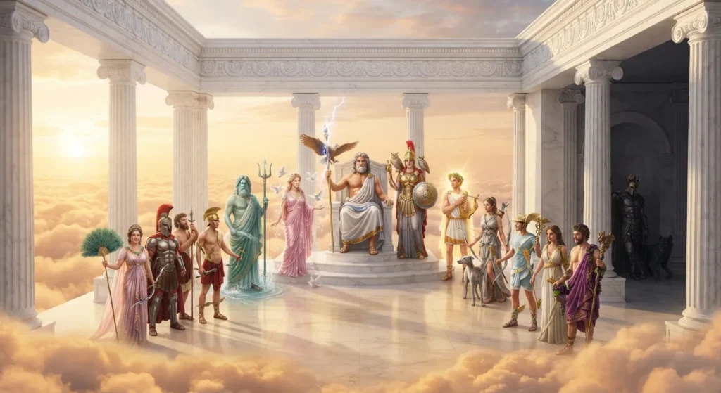 Major gods of ancient Greek mythology.