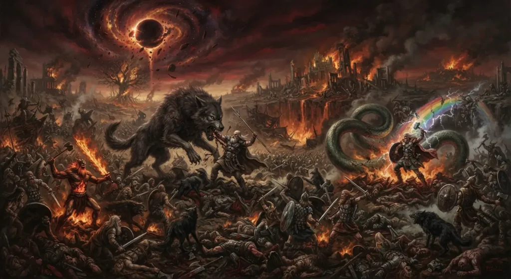 Norse-inspired world approaching Ragnarök.