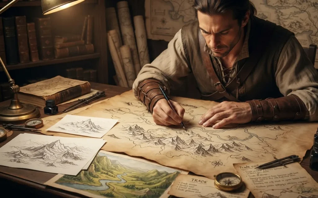 Author designing a geographically believable fantasy kingdom.
