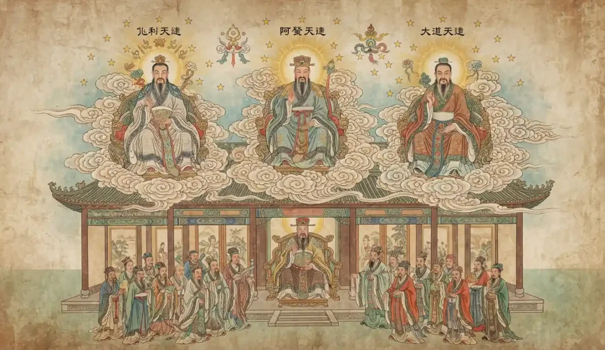 The Three Pure Ones above the Jade Emperor in Daoist cosmology.