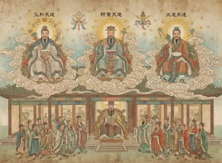 The Three Pure Ones above the Jade Emperor in Daoist cosmology.