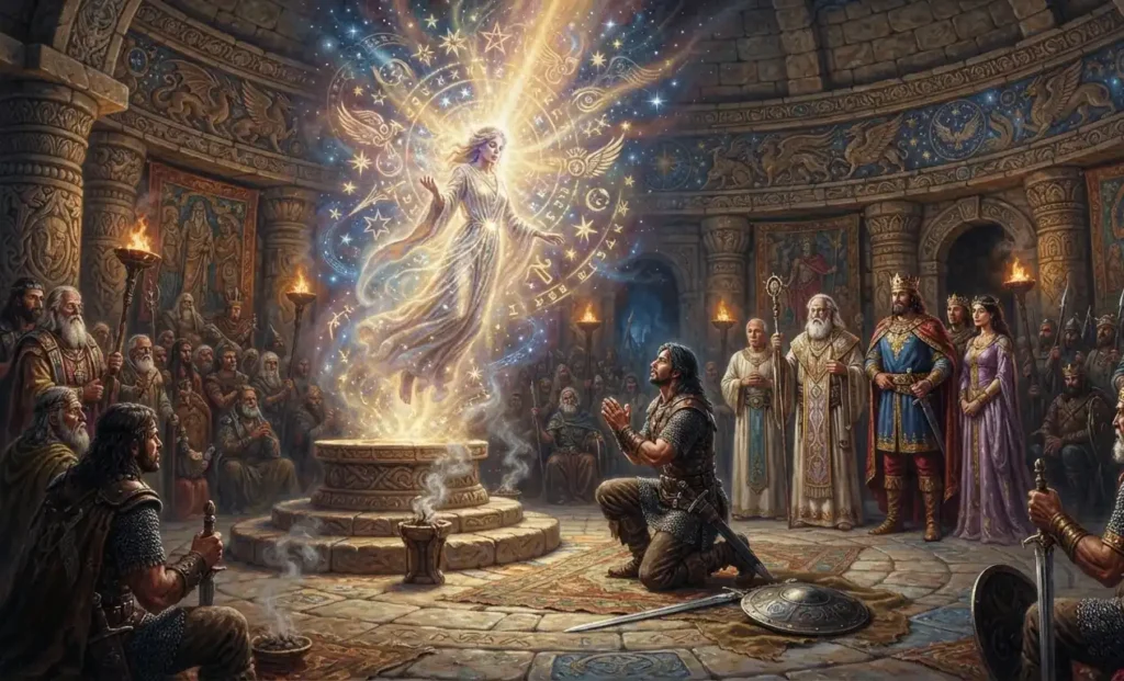 Ancient prophecy surrounding a legendary hero.
