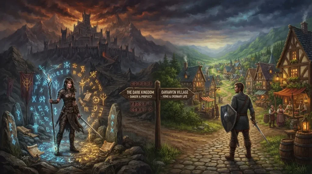 Two different heroic archetypes in fantasy storytelling.