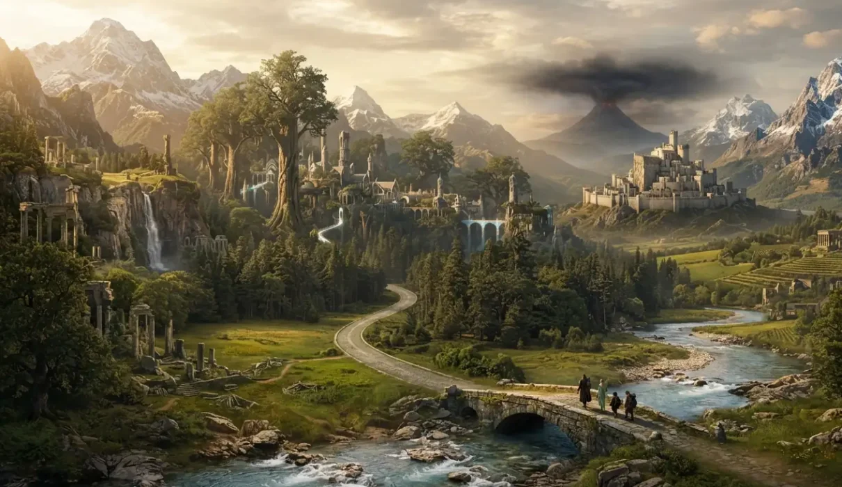 A Fantasy Landscape Inspired by Tolkien's Middle-earth.