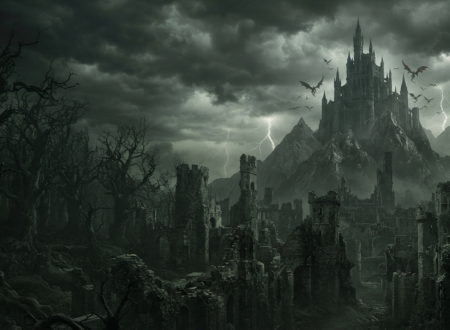 Dark fantasy world combining magic, danger, and gothic atmosphere.