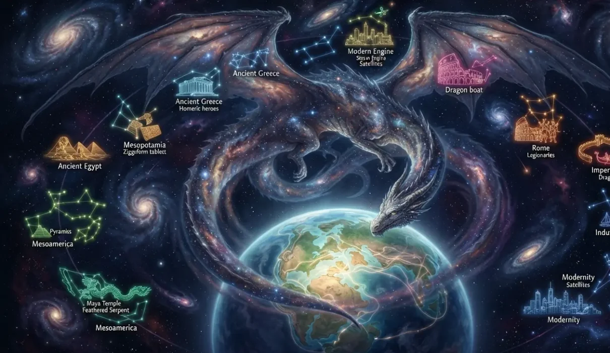 Almost Perfect Monster Dragon symbolizing humanity's shared imagination.