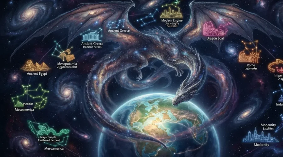 Almost Perfect Monster Dragon symbolizing humanity's shared imagination.