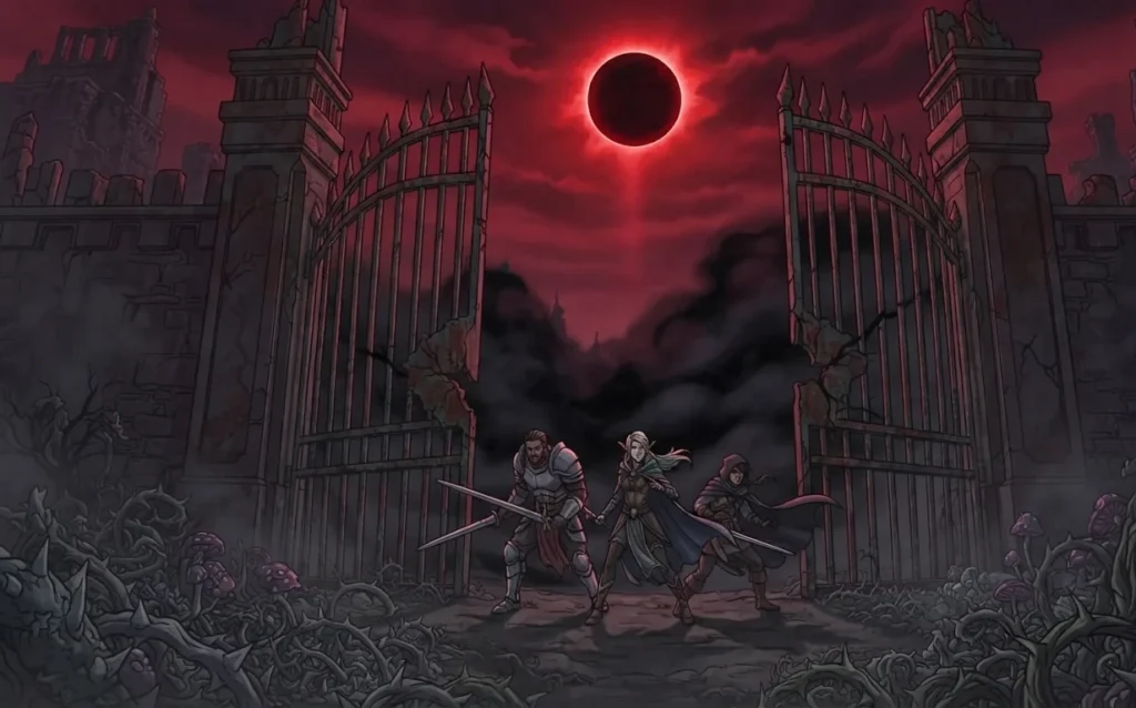 Adventurers answering the call of a cursed realm.