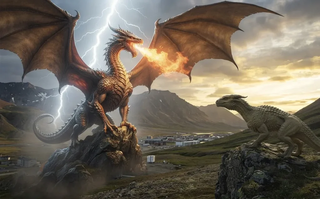 Fantasy dragon compared with a biologically plausible dragon.