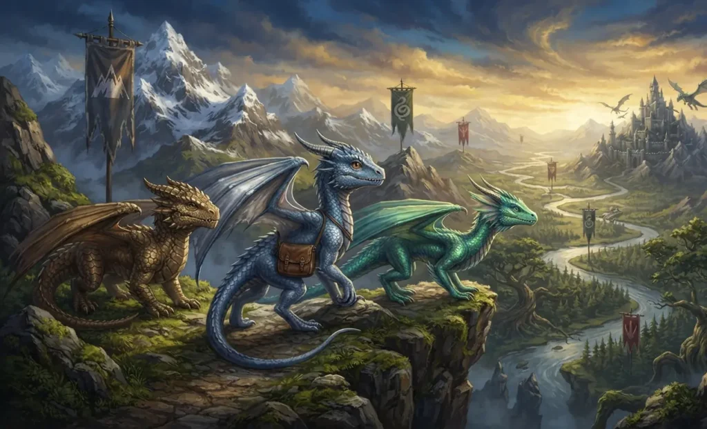Young dragons beginning an epic journey.