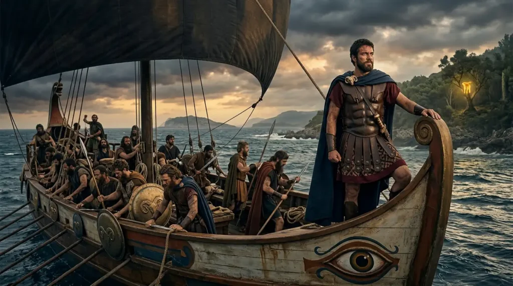 Greek scholar comparing legendary heroic feats using ancient sources