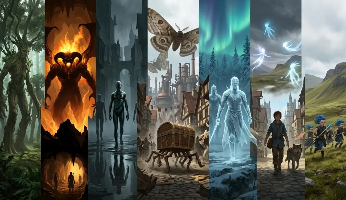 Nine original fantasy monsters from famous speculative fiction worlds